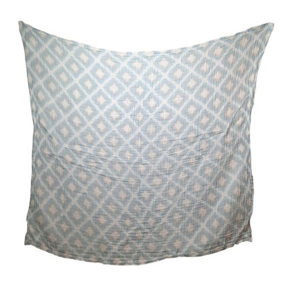 Le Petit Squares Muslin Swaddle Wrap Security Lovey Baby Blanket 34" X 38" - Picture 2 of 3